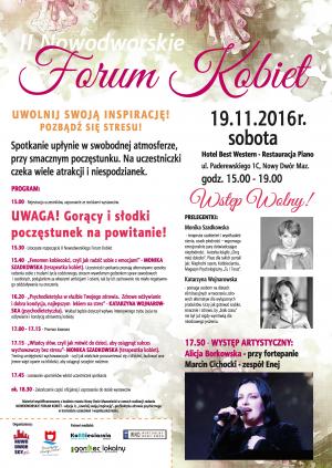 19.11.2016r. Nowodworskie Forum Kobiet - edycja II,...
