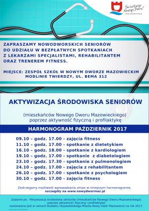 Aktywizacja seniorów - spotkania z lekarzami, trenerem fitness oraz rehabilitantem - październik.