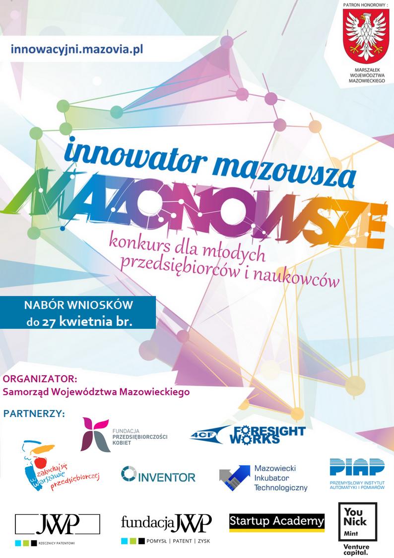 X edycja Konkursu Innowator Mazowsza.