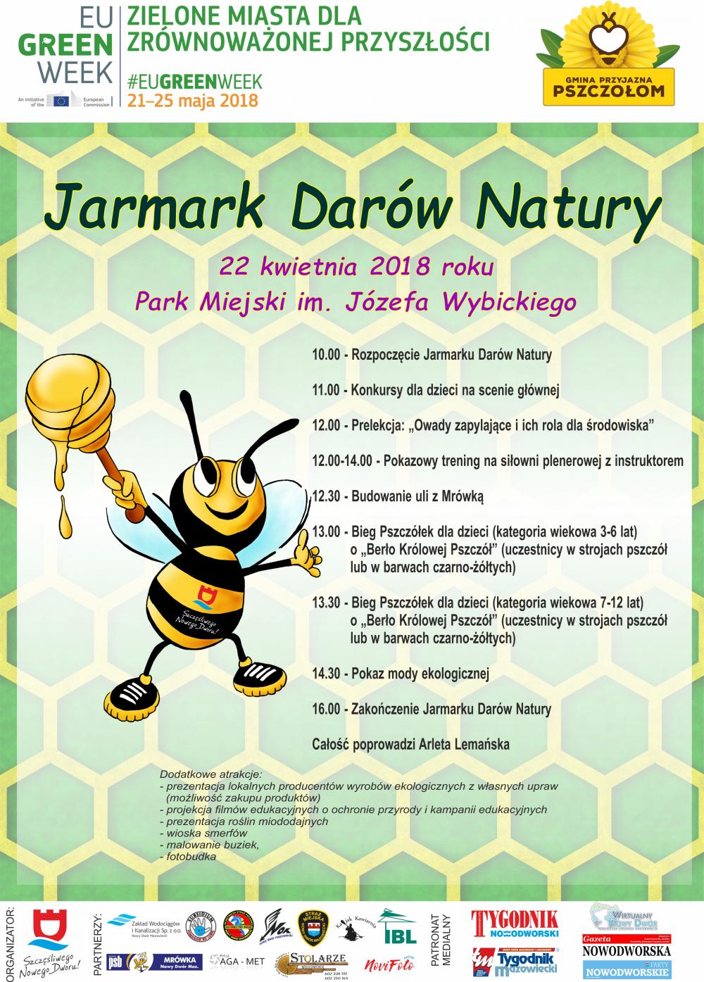 22 kwietnia 2018 roku zapraszamy do Parku Miejskiego im. Józefa Wybickiego na Jarmark Darów Natury.