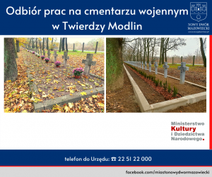 Odbiór prac na cmentarzu wojennym w Twierdzy Modlin.