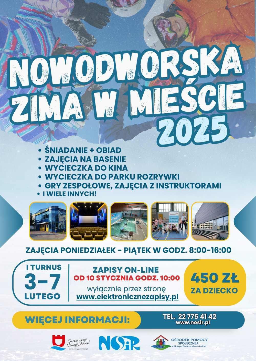 Budynki hal sportowych i ich wnętrza oraz sala kinowa.