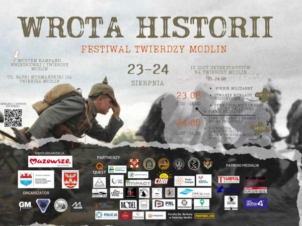 Graficzna informacja treści, mężczyźni w mundurach wojskowych, w stopce logotypy organizatorów, partnerów.