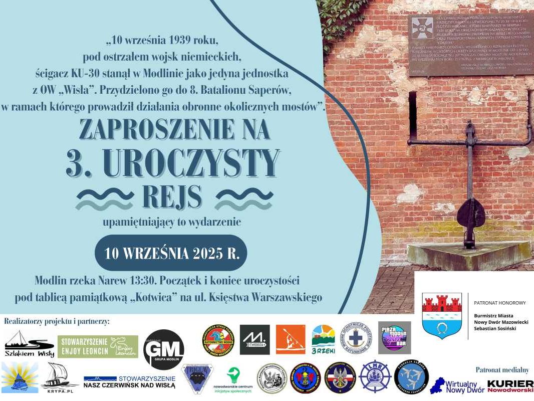 Graficzna informacja treści. Pod kamienną tablicą metalowa kotwica oparta o ścianę z czerwonych cegieł.