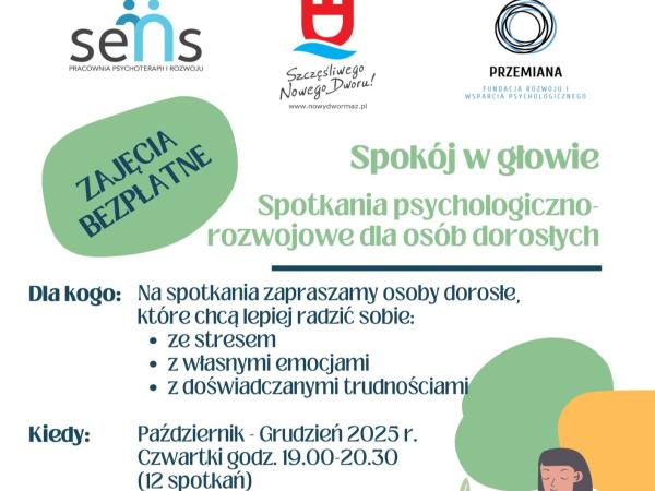 Spokój w głowie - zapisz się za bezpłatne warsztaty