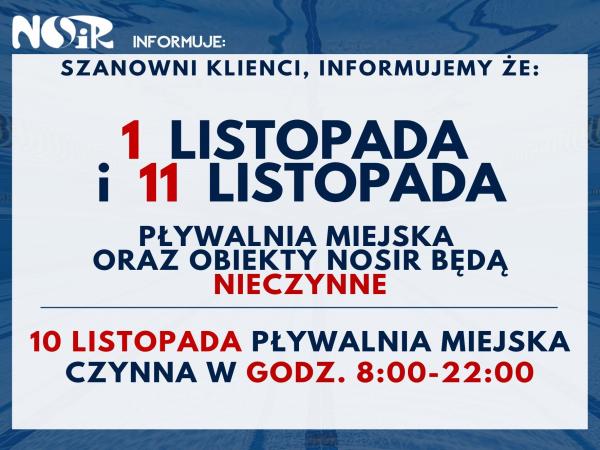 Listopad na pływalni miejskiej