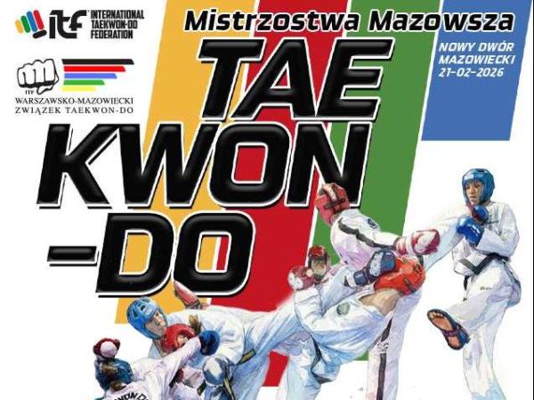 graficzna informacja treści, sportowcy w strojach do taekwondo