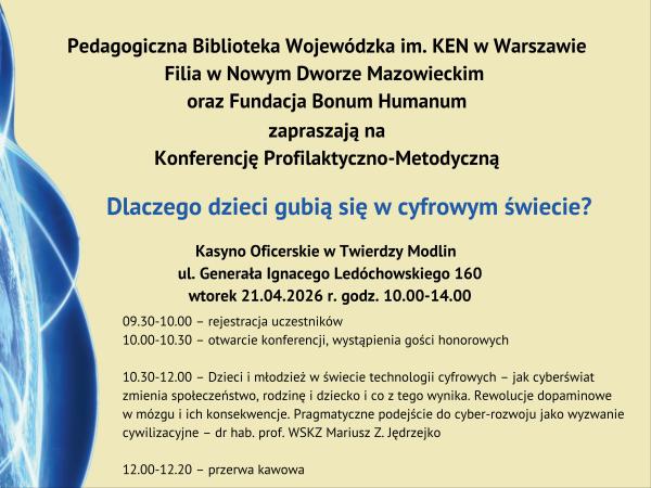 Graficzna informacja treści, siedzący chłopiec trzyma za rękę lecącego chłopca, w stopce logotypy.