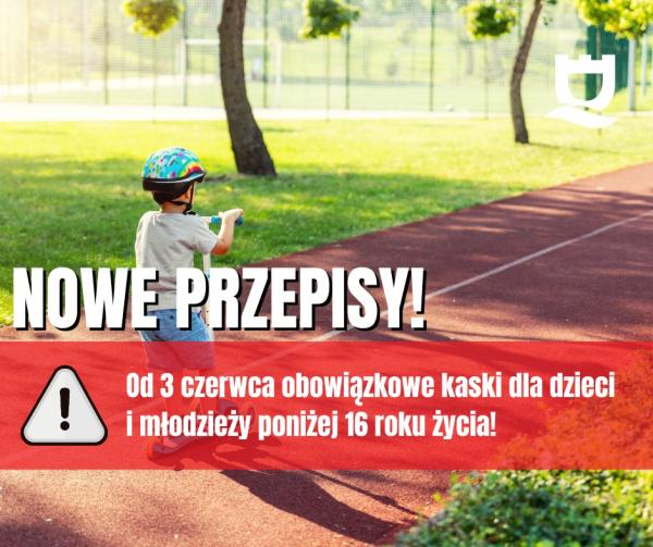 Uwaga! Od dziś kaski dla dzieci są obowiązkowe!